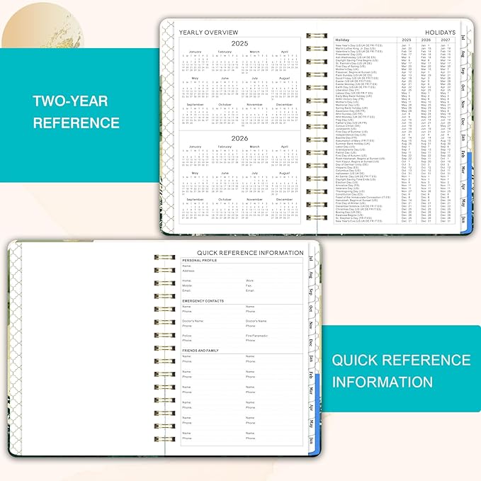 2025-2026 Planner - 6.4" x 8.5", Academic Planner Weekly and Monthly 2025-2026 from JUL. 2025 - JUN. 2026, Academic Calendar with Monthly Tabs, Sturdy Cover, Premium Paper, Strong Twin-wire