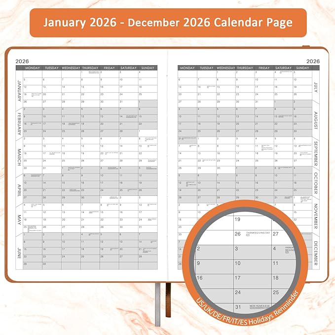 2026 Appointment Book & Planner - January 2026 - December 2026, Daily Hourly Planner, 5.75" X 8.25", 60-Minute Interval, Faux Soft Leather Cover, Premium Paper, Academic Calendar with Pen Loop, Inner Pocket
