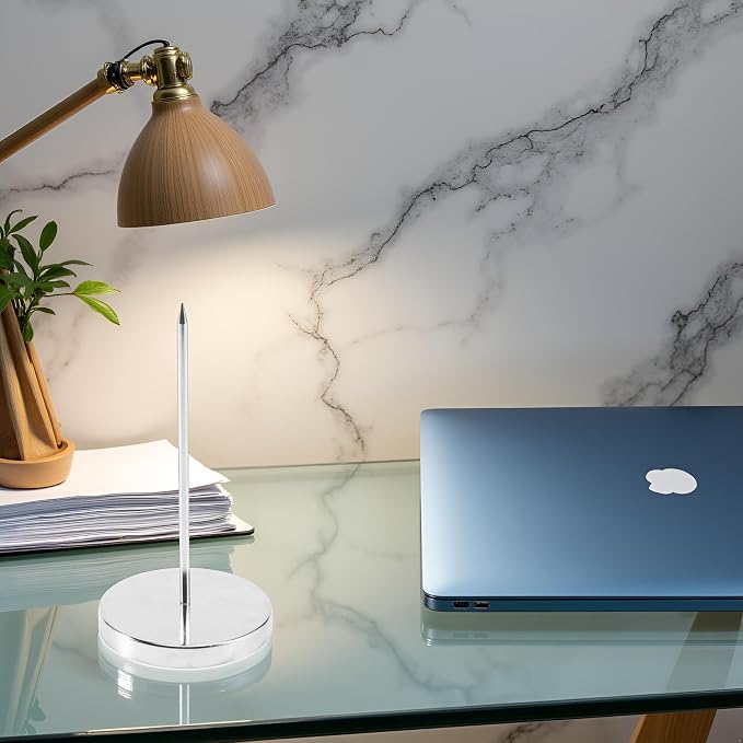 Silver Safe Memo Holder Spike Stick for Bill Receipt Note Paper Order Office Desk, Desk Accessories and Workspace Organizers
