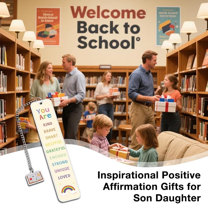 Bookmarks for Kids, Back to School Gifts for Students, Book Marks for Reading Kids, 5th 8th Grade School Supplies for Girls Boys, College Dorm Room Essentials for Guys, Inspirational Bookmarks