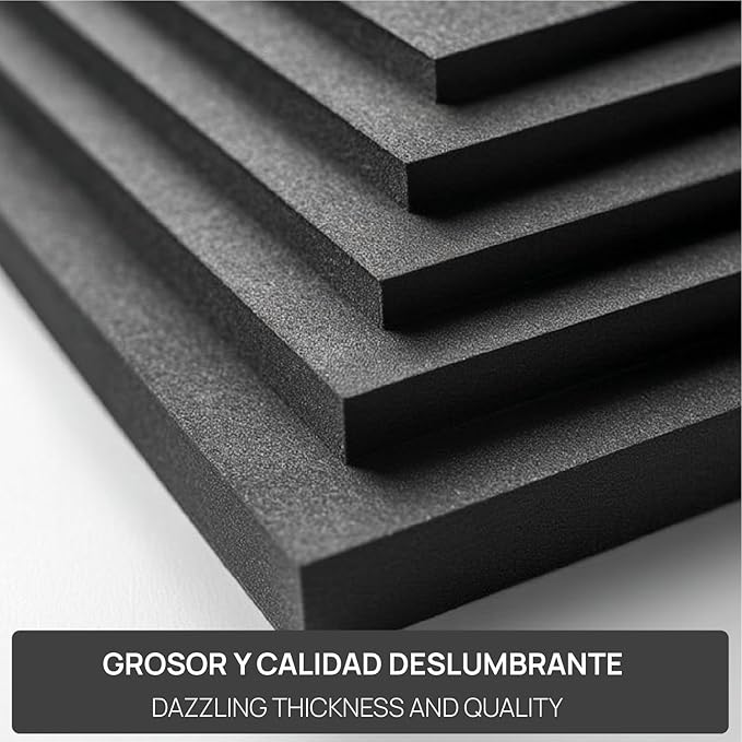 OFITURIA Foam Board, Black, 40 x 60 cm, Expanded Polystyrene Plate, Lightweight and Rigid, Foam Board, Versatile Cut, Crafts, Models and Exhibitions, High Quality, 5 mm