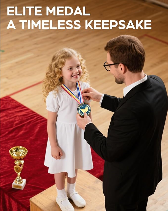 3.1'' Reading Award Medal - Heavy Duty Reading Superstar Necklace, Double-Sided 3D Engraved Reading Award Prize Gift for Students Adults School Graduation Participation Competitions