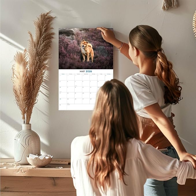 2025 2026 Shiba Inu Calendar - Dog Breed Monthly Wall Calendar - 12" x 18" Open - Thick No-Bleed Paper - Giftable - Academic Teacher's Planner Calendar Organizing & Planning - Made in USA