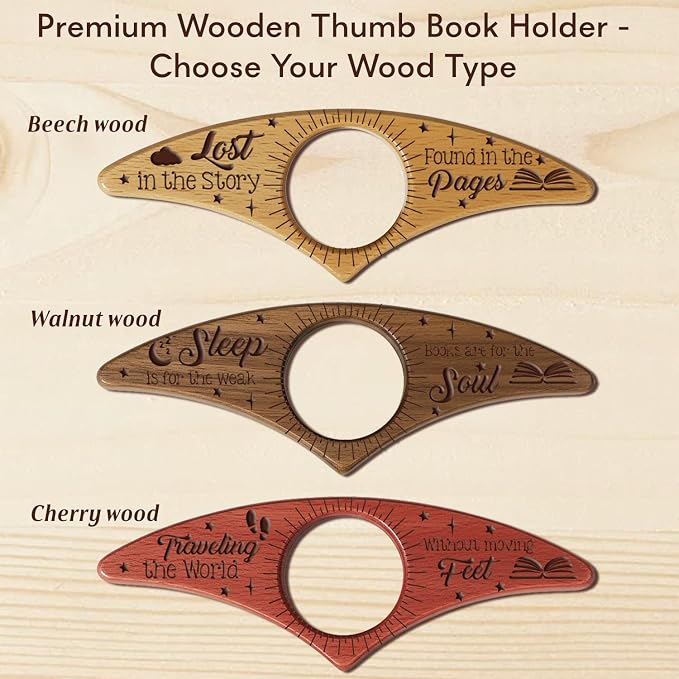 Custom Book Page Holder, Thumb Book Page Holder, Personalized Wooden Page Holder for Reading, Gifts for Book Lovers Teachers Appreciation Gifts on Birthday (Style 3)