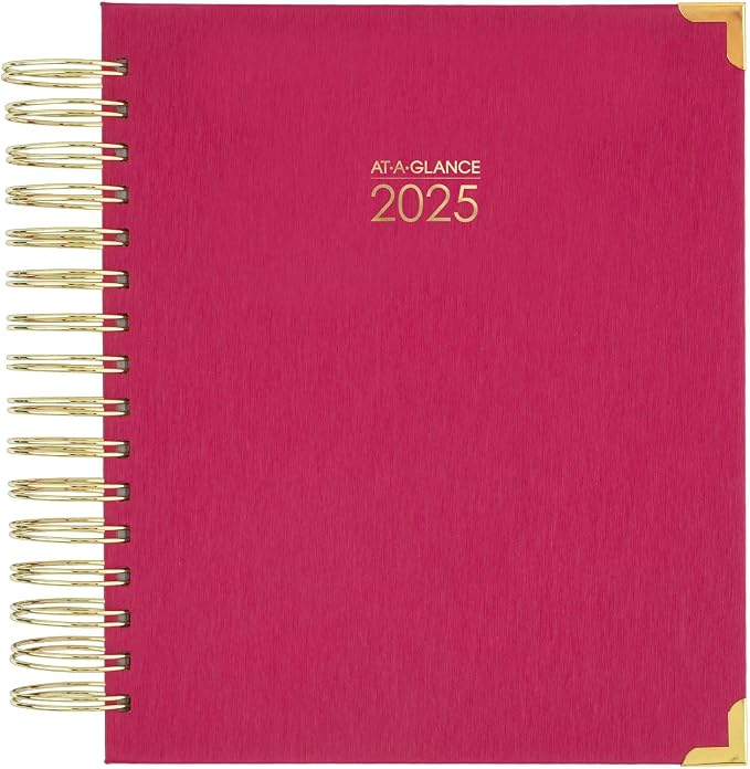 AT-A-GLANCE 2025 Planner, Daily & Monthly, 7" x 8-3/4", Medium, Hardcover, Harmony, Berry (6099-806-59-25)