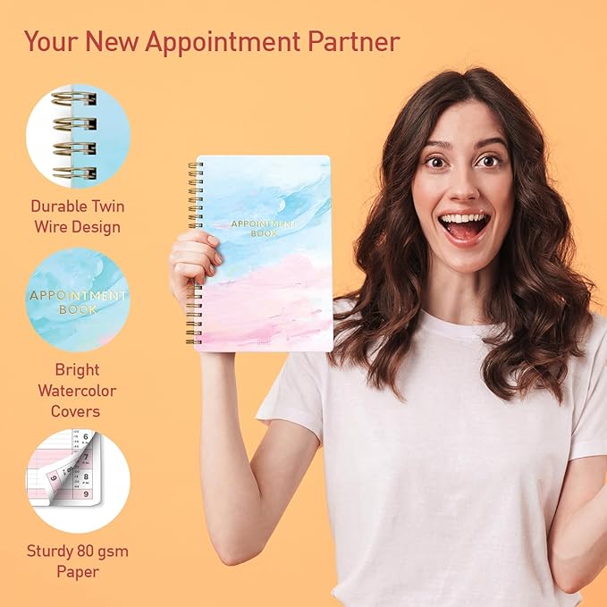 S&O Appointment Book with 15 Minute Slots, Daily Hourly Daybook 6AM to 9PM, Salon Slot journal, meeting Calendar, Everyday Schedule Organizer, Four Column Day Planner with Hourly Schedule, 2026 +
