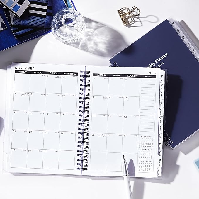 2026-2031 Monthly Planner/Calendar - Jul. 2026 - Jun. 2031, 5 Year Monthly Planner with Tabs, 6.4" x 8.5", 60 Monthly Planner, Two-Side Pocket, 9 Notes Pages, Suitable for Long-Term Planning - Blue