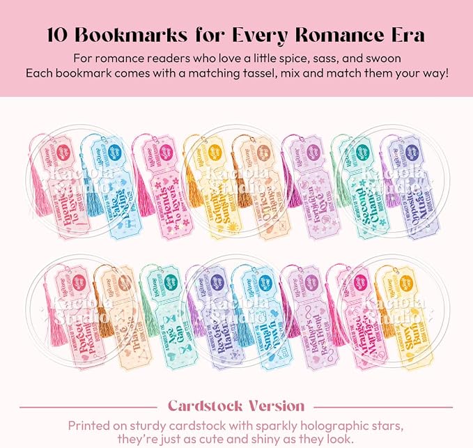 Kaciola Studio 16PCS Book Club Gifts Glitter Bookmarks, Funny Bookmarks for Women, Double Sided Bookmark Bulk Booklover Gifts, Book Accessories for Reading Bookclub Party Favors