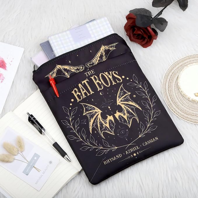 B Boys Book Sleeves Fantasy Book Sleeve Gift Book Merch Rhy-Sand Azriel Cassians Book Sleeve Bat B-oys Fan Club Book Cover (Black, B Boy BS)
