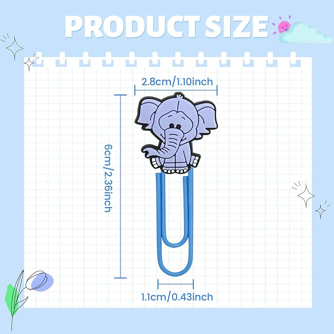 Cute Paper Clips, 50Pcs Cute Animals Bookmark Paperclips Bulk Metal Fun Cat Dog Planner Clip Charm Clamp Desk Accessories Stationery Colorful Office Supplies gifts for Student Teacher Party Decorative