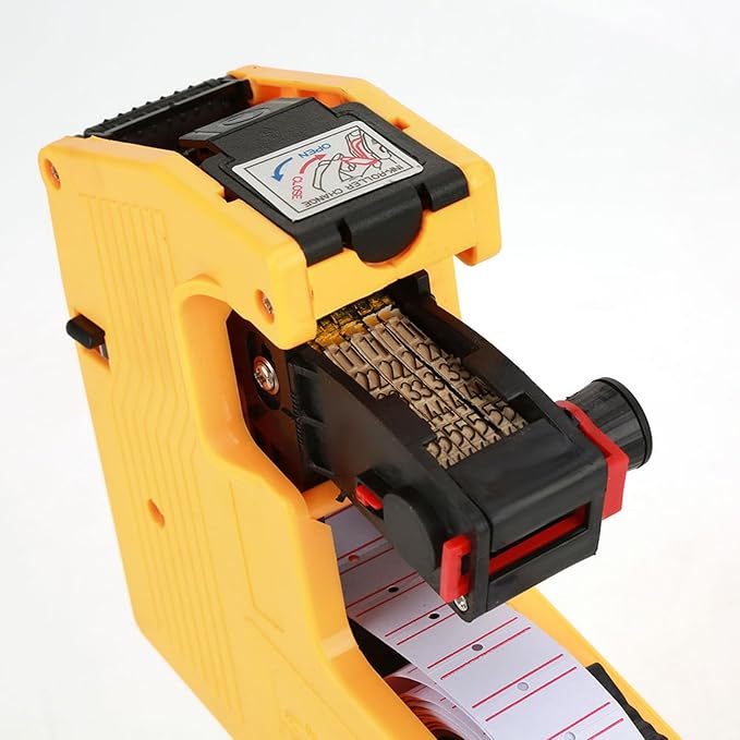 Marhynchus Price Tag Gun, 8 Digits Price Tag Gun Retail Pricing Labeller Kit Labeler with Label Rolls and Spare Ink (Yellow)