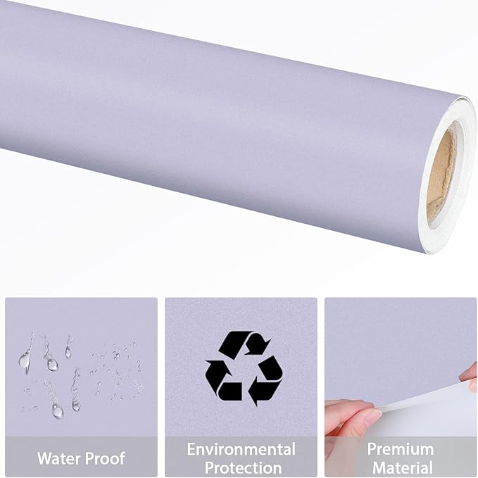 Light Purple Bulletin Board Paper Roll Lavender Bulletin Board Background Paper Back to School Classroom Decoration Poster for Art Craft DIY Projects Home Office Classroom Party Supplies 17.7in x 20ft