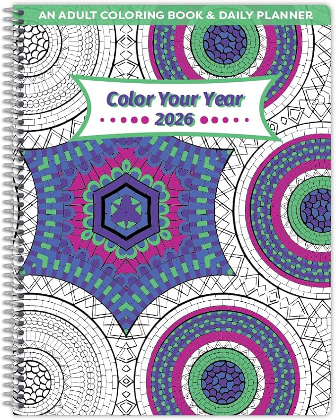 Dated Annual Color Your Year 2026 Planner, Full Calendar Year, Large (8.5" by 11")