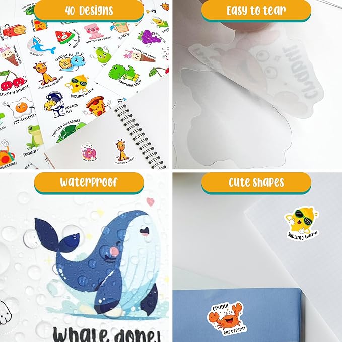 800PCS Fun Stickers for Kids, Positive Stickers for Kids Classroom, Classroom Prizes Elementary, Removable Teacher Stickers for Grading and Rewards