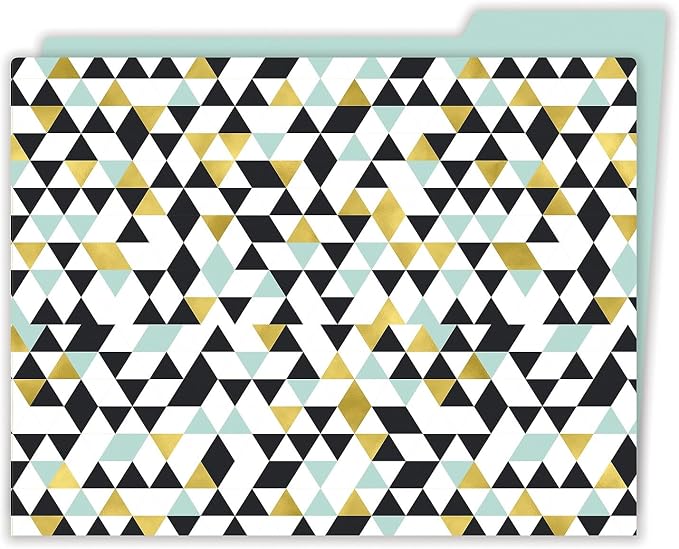 Carson Dellosa Aim High Decorative File Folders—11.75" x 9.5" Multi-Pattern Colored File Folders for Filing Cabinet, Office or Classroom File Organization (6-Pack)