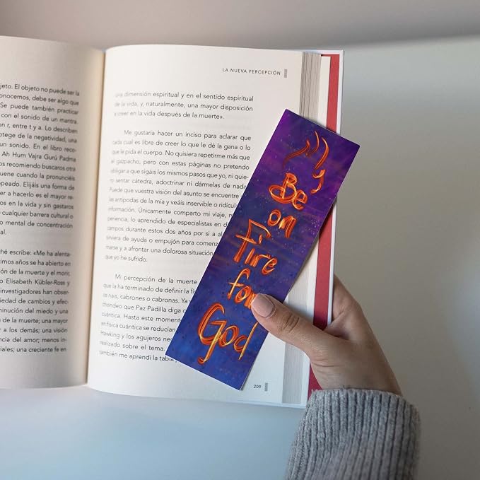 Be on Fire for God, Romans 12:11, Bulk Pack of 25 Christian Bookmarks for Kids, Childrens Bible Verse Book Markers, Sunday School Prizes with Memory Verses, Scripture Gifts for Kids & Youth