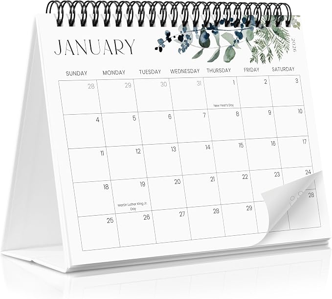 Aesthetic Desk Calendar 2026-2027 - Runs from January 2026 until July 2027 - Beautiful Small 26-27 Flip Desktop Calendar for Easy Organizing
