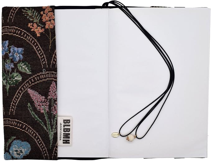 BLBMH 6x9 Bible Book Cover for Women, Non-Stretch Fabric Protector for Paperback, Soft Cloth Sleeve with Bookmark for Journals Notebooks | Privacy Reading Gift - WD Flower Brown