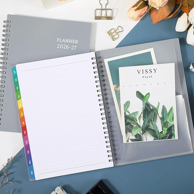 Planner 2026-2027 - JUL 2026 - JUN 2027, 2026-2027 Calendar Planner, Weekly and Monthly Planner, 6.25" × 8.3", Tabs, Inner Pocket, Strong Twin-Wire Binding, Improving Your Time Management Skill