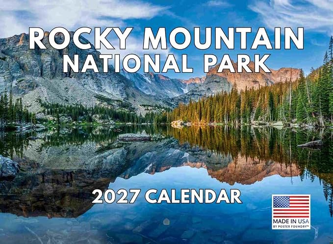 Rocky Mountain National Park Calendar 2027 Colorado Mountains The Rockies Monthly Wall Calender 12 Month