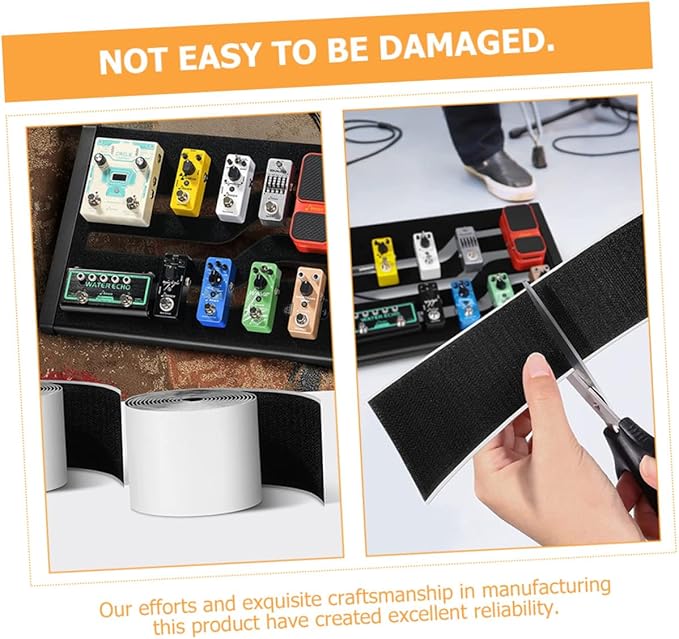 BESPORTBLE 2rolls Pedal Hook and Loop Tape Pedal Mounting Tape for Guitar Pedalboard Accessory