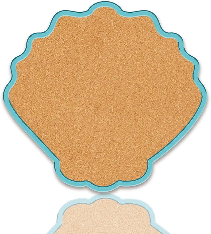 CRASPIRE Shell Pin Cork Board 9.84x9.21In Framed Bulletin Display Badge Wooden Saddle Brown Wall Mounted Memory Memo Brooch Lapel Pin Holder Storage for Home Office School Classroom Wedding Decoration