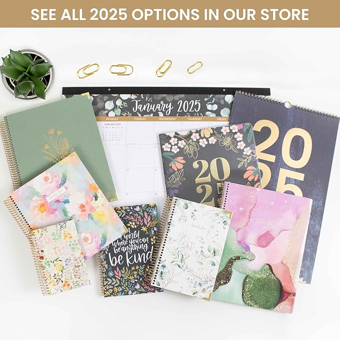 bloom daily planners 2025 Calendar Year Day Planner (January 2025 - December 2025) - 5.5” x 8.25” - Weekly/Monthly Agenda Organizer Book with Stickers & Bookmark - Garden Party, Navy