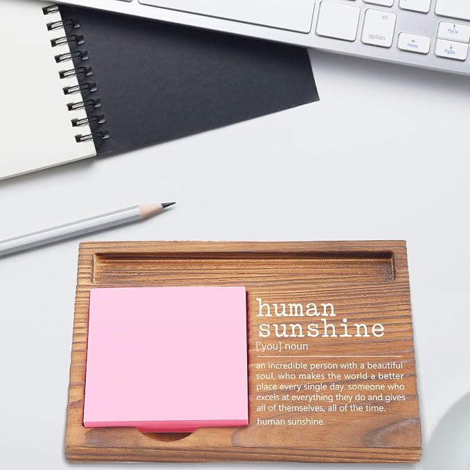 Human Sunshine Sticky Note Holder, Thoughtful Appreciation Gift for Friends, Coworkers, Teachers, Inspirational Desk Organizer for Office Self-Stick Note Pad Holders EDP117