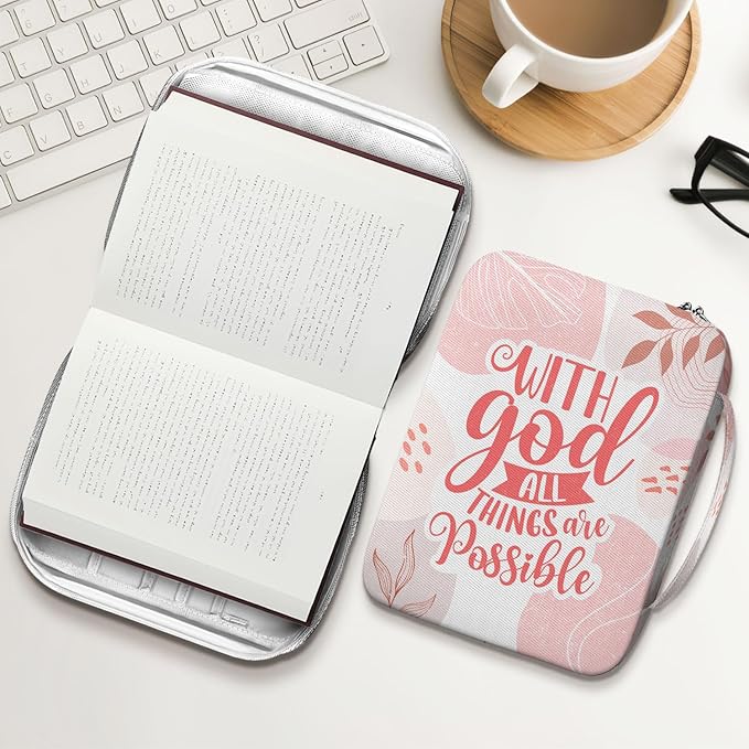 Tropical Floral Bible Cover With Handle, Study Case, Carrying Case for Christian Study, Canvas Bags, Christmas Gifts