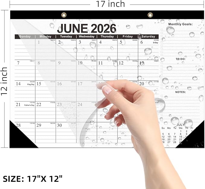 2026 Calendar Desk Calendars 2026-2027 Wall Calendar from January 2026 to June 2027,18 Months 17"×12" Thick Paper for Office School Home