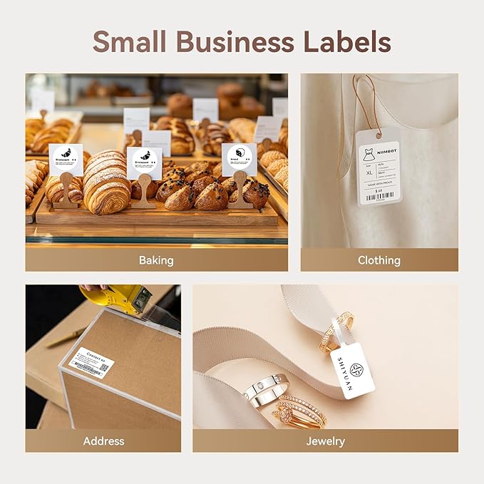 NIIMBOT B21 Bluetooth Label Maker (White) with 1 Roll White Label Tape 40×30mm-230Labels/Roll
