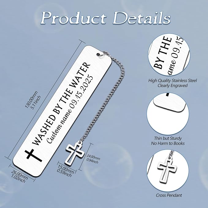 Personalized Bible Bookmarks - Custom Name Inspirational Christian Bible Religious Bookmarks Gifts for Women Men Book Lovers (Style-6)