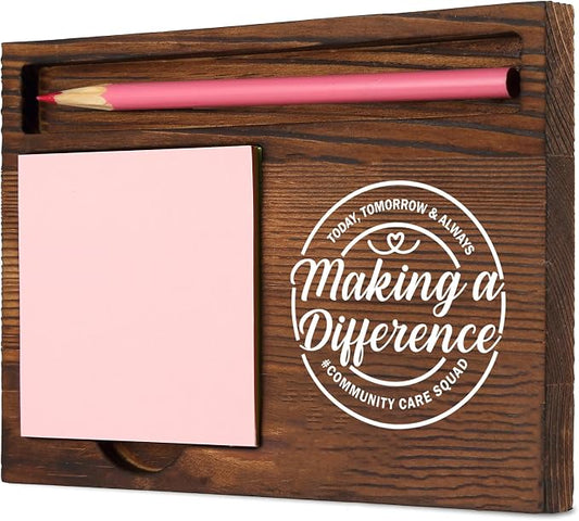 Community Care Squad Making a Difference Gift for Social Workers, Caregivers Healthcare Professionals, Functional Desk Organizer, Work Desk Retro Note Pad Holder SDZ315
