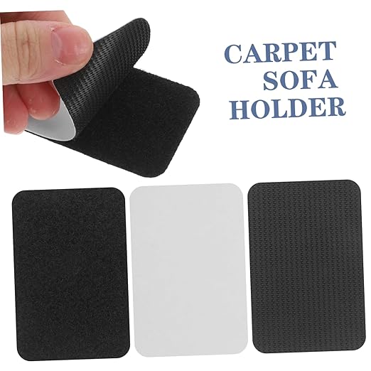 DECHOUS 5pairs Hook and Strips of Adhesive Non- for Sofa Rug and Cushion Stabilization Traceless Design for Easy Installation and Reusability