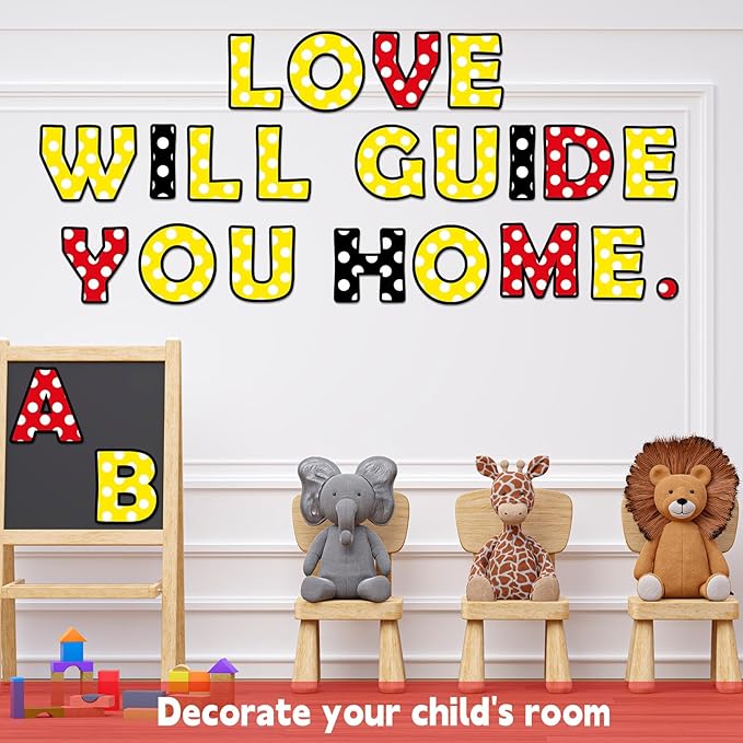 150 PCS Large 6" Bulletin Board Letters Set, Cartoon Mouse Color Classroom Alphabet Cutout Letter for Bulletin Board Display Home School, A Great Helper to Inspire Students' Learning Interest