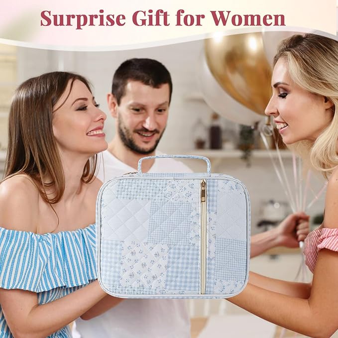 Bible Cover Case for Woman Quilted Bible Case,Bible Cover for Women Large Bags with Durable Handle Carrying Case for Women Bible Study Supplies Accessories