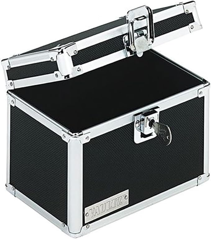 Vaultz Lockable Index Card Holder - Flash Card Organizer for Recipes, Passwords or Studying Holds 450 4x6 Notecards - Index Card Box Study Accessories, Black