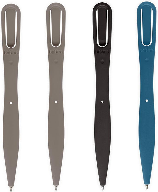 Bobino | Bookmark Pen | Planner Pens | Ballpoint Pens for Journaling | Flat Pen | Minimalist Bookmark | Book Markers for Women | Mini Pen | Book Accessories & Planner Accessories | 4 Pack