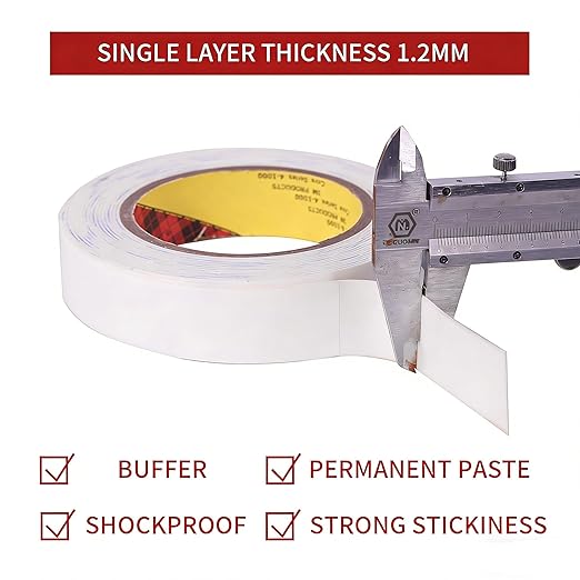 Double Sided Foam Tape,0.39 in x 16.5ft, Mounting Tape Heavy Duty, Removeable PE Foam Tape Strips, Strong Adhesive Tape for Paint Wall Picture Hanging Poster