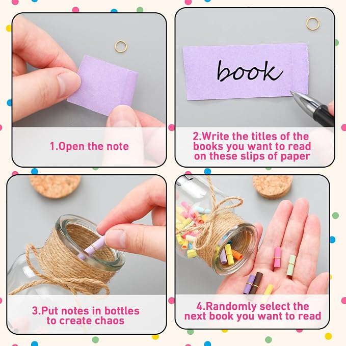 Tbr Jar Gift for Book Lover to Be Read List Jar with 300 Colorful Notes, Bookish Reading Accessories to Choose Your Next Book, Bookworm Gift for Club Members Graduation Teacher Student Reading Present