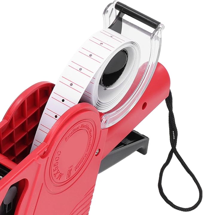 Eujgoov 8 Digits Price Tag Manual Labeling Machine Portable Label Maker with Price Label Machine (Red)