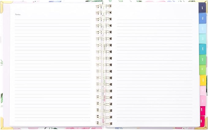 Simplified 2026 12-Month Spiral Weekly Planner — Cottage Floral — January 2026 - December 2026, Calendar Year Organizer with Stickers, Pockets, and Keepsake Box