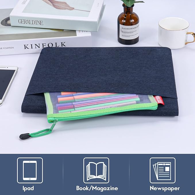 Folio Planner Cover for Rocketbook Smart Notebook– Waterproof Portfolio Organizer Fits A4/Letter Size (8.5x11 Inch), Professional Academic & Office Use (Blue)