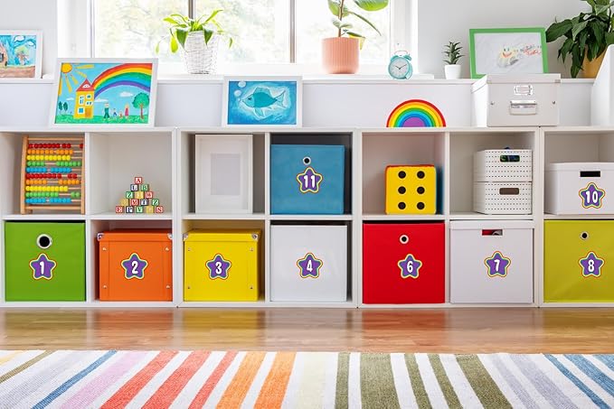 WaaHome Line Up Spots for Classroom Floor - Floor Number Stickers 1-30 for Classroom Lining 4" Removable Vinyl Line Up Stickers Dots Decals for Preschool Kindergarten Elementary School Supplies