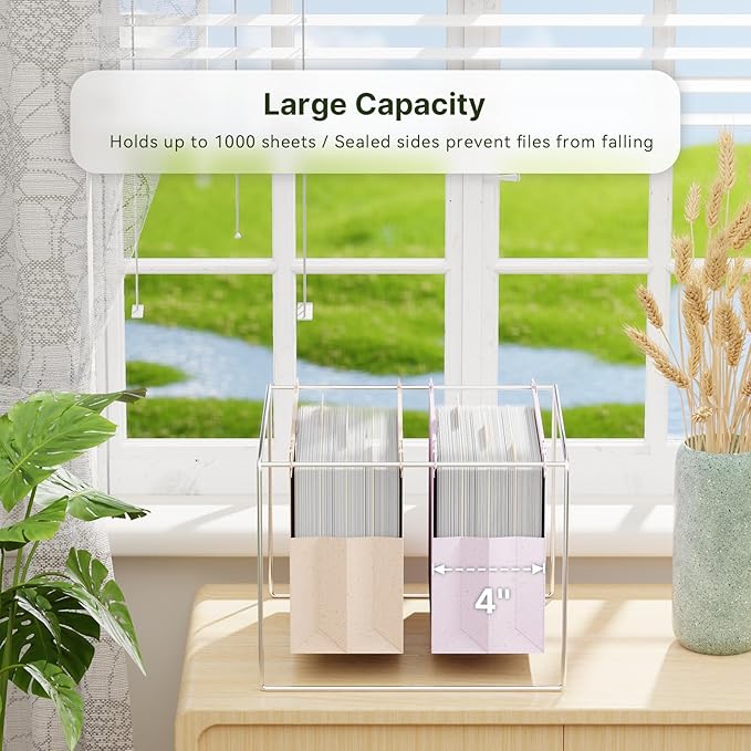 XINGIA Hanging File Folders Letter Size, Extra Capacity 4 Inch Expansion Filing Cabinet Folders with Tabs,Assorted Color,6 Pack Wheat Straw Reinforced Hanging File Organizer for Office School Home