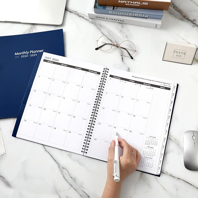 2026-2029 Monthly Planner - 3 Year Monthly Planner 2026-2029, Jul 2026 - Jun 2029, 9" x 11", 3 Year Calendar 2027-2028-2029 Monthly Planner with Tabs - Navy Blue