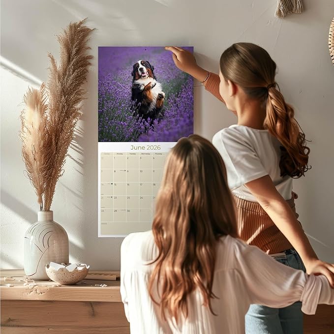 Bernese Mountain Dog Calendar 2026 – 16-Month Dog Breed Wall Calendar by MegaCalendars – Large Daily Blocks, Thick No-Bleed Paper, Made in USA