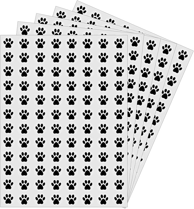 0.5 Inch Black Paw Print Stickers,Self Adhesive for Scrapbooking/Kid DIY Arts Crafts/Reward Stickers Teachers Sticker