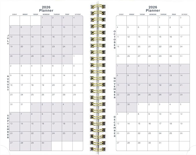 Blueline® Essential Academic Weekly/Monthly Planner, 13 Months, July 2026 to July 2027, Gold Twin-Wire Binding, Poly Cover, 8" x 5", Floral Design, Green (CA114PM.02)