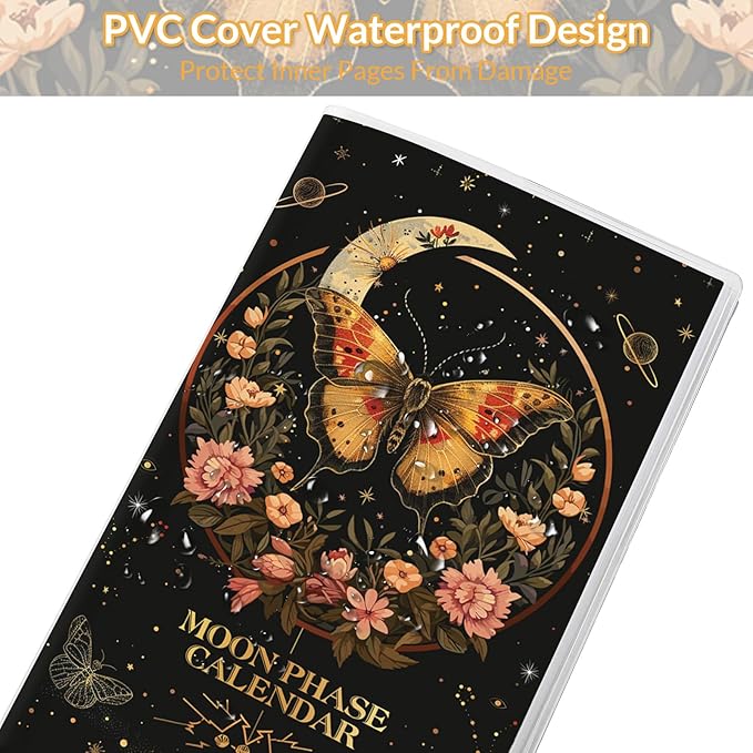 Pocket Calendar 2026-2027, Moon Phrase Purse Planner - 3.7" x 6.7" - Runs from January 2026 Until December 2027, 2026 Monthly Pocket Calendar with PVC Cover for Office